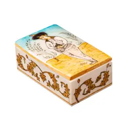 جعبه جواهرات استخوانی طرح بانوی صفوی