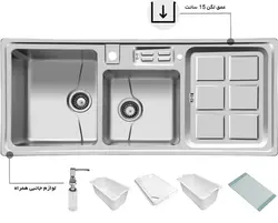 سینک توکار اخوان کد 360 | فروشگاه هود سینک گاز