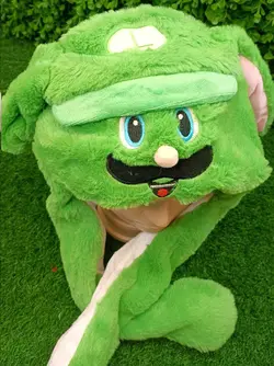 کلاه پمپی با گوش متحرک پمپی مدل سوپرماریو سبز رنگ