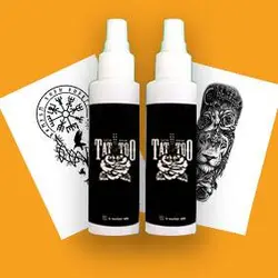 تتو موقت ساعد بیش از ۲۰ برگه طرح و ۲ عدد اسپری تاتو موقت