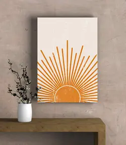 تابلو عکس انتزاعی مینیمالیست خورشید نارنجی