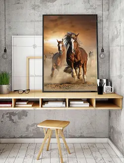 تابلو عکس دویدن اسب