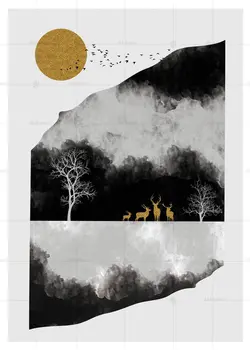 تابلو عکس گوزن های سیبری