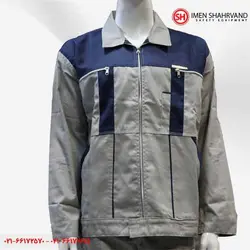 لباس کار دو تیکه سیلوری مهندسی استخوانی آبی نفتی(درجه یک)