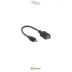 کابل OTG mini 5pin : کابل mini USB 2.0 نر به USB 2.0 ماده فرانت Faranet مدل FN-U25F15