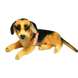 عروسک سگ طبیعی نژاد داشهوند سایز 30 سانتیمتر - عروسک پولیشی | فروش اسباب بازی