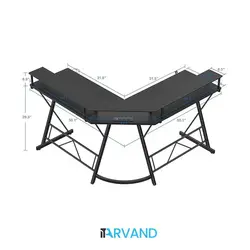 میز گیمینگ 50.4 اینچی Chulovs با نوار LED و پریز برق - فروشگاه اینترنتی آی تی اروند