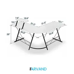 میز گیمینگ L شکل ORDEBOLLمدلLED دار - فروشگاه اینترنتی آی تی اروند