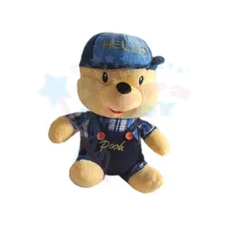 عروسک خرس پو کارتونی لباس دار 25 سانتی