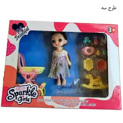 عروسک مفصلی چشم تیله ای با وسایل - اسباب بازی جاپاتوی