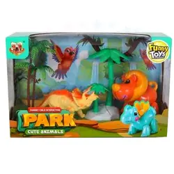 اسباب بازی پارک جنگلی شیر و دایناسور سری کیوت انیمالز ران لی تویز - اسباب بازی جاپاتوی