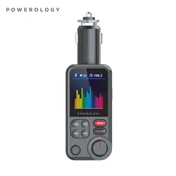 شارژر فندکی و پخش کننده بلوتوث پاورولوژی Powerology FM Transmitter Pro PCCSR003 توان 18 وات