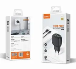 شارژر دیواری الدینیو LDNIO A3309 3USB Wall Charger Adapter 17W EU توان 17 وات همراه کابل