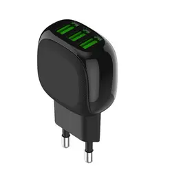 شارژر دیواری الدینیو LDNIO A3309 3USB Wall Charger Adapter 17W EU توان 17 وات همراه کابل