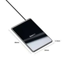 شارژر وایرلس مینی بیسوس Baseus Card Ultra-thin Wireless Charger WX01B-01 توان 15 وات