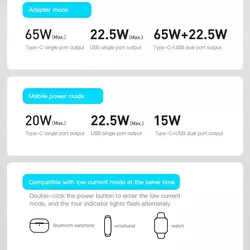 پاوربانک 10000 و شارژر دیواری بیسوس Baseus Power Station 4 PPHD010001 87W CN توان 87 وات با کابل