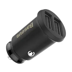 شارژر فندکی اتومبیل 2 پورت بیسوس Baseus Grain Car Charger CCALL-ML01ارسال فوری تهران 2ساعته حتی روزهای تعطیل ساعت9صبح تا10شب بسیار کوچک