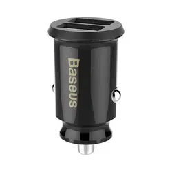 شارژر فندکی اتومبیل 2 پورت بیسوس Baseus Grain Car Charger CCALL-ML01ارسال فوری تهران 2ساعته حتی روزهای تعطیل ساعت9صبح تا10شب بسیار کوچک