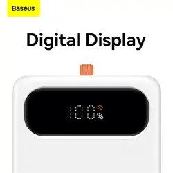 پاوربانک 10000 فست شارژ Baseus Block Digital Display PPBLK-02 توان 20 وات با کابل متصل لایتنینگ