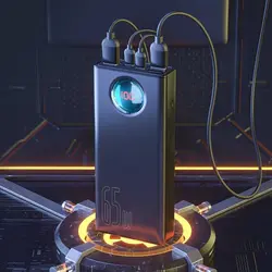 پاوربانک 30000 فست شارژ بیسوس(((ارسال فوری درشهر تهران 2ساعته از10صبح  تا ۱۰ شب  Baseus Amblight QC3 PD3 Power Bank PPLG-A01 65W توان 65 وات