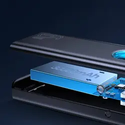 پاوربانک 30000 فست شارژ بیسوس(((ارسال فوری درشهر تهران 2ساعته از10صبح  تا ۱۰ شب  Baseus Amblight QC3 PD3 Power Bank PPLG-A01 65W توان 65 وات