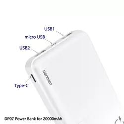 پاوربانک 20000mAh مارک DENMEN مدل DP07
