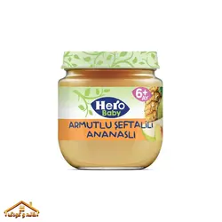 پوره میوه سیب و هلو و گلابی و آناناس 125گرمی +۶ هیرو Hero