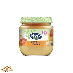 پوره میوه هلو و موز 125گرمی +6 هیرو Hero