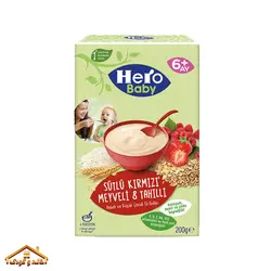 سرلاک پاکتی 8غله و میوه های قرمز با شیر 200 گرمی +6 هیرو Hero