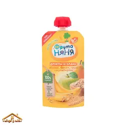 پوره ساندیسی غلات و سیب و گلابی و موز 130گرمی +۶ نیان Nyanya