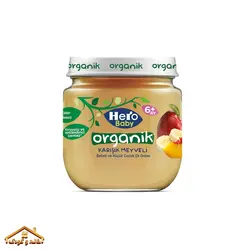 پوره میوه ارگانیک سیب و موز و هلو و پرتقال 120گرمی +۶ هیرو Hero