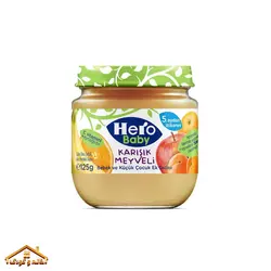 پوره میوه سیب و موز و پرتقال و زردالو‌ +5 125گرمی هیرو Hero