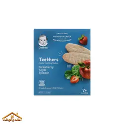 ویفر اسفناج و سیب و توت فرنگی +7ماه 48گرمی گربر Gerber