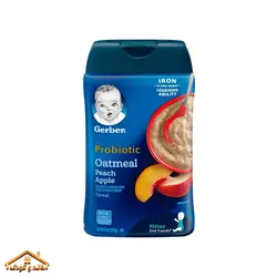 سرلاک جودوسر و سیب و هلو بدون شیر 227گرم +6 گربر Gerber
