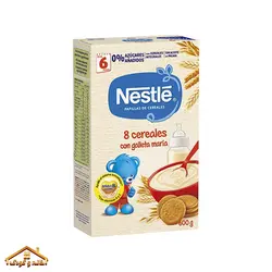 سرلاک با شیر پاکتی 8غله و بیسکوییت 600گرمی +6 نستله اسپانیا Nestle