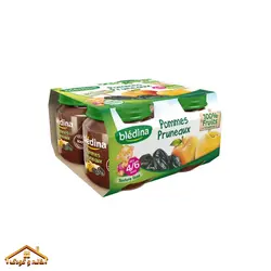 پک 4تایی پوره میوه سیب و آلو 520گرمی +4 بلدین Bledine