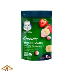 پاف اسنکی ارگانیک ماست و موز و توت فرنگی 28گرمی +8 گربر Gerber