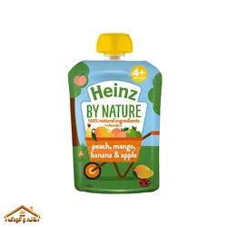 پوره ساندیسی هلو و انبه و موز و سیب 100گرمی +۴ هاینز انگلیس Heinz