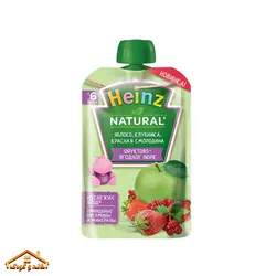 پوره ساندیسی سیب و توت فرنگی و بری 90گرمی +6 هاینز Heinz
