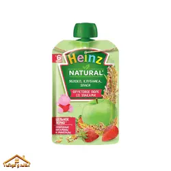 پوره ساندیسی سیب و توت فرنگی و غلات 90گرمی +6 هاینز Heinz