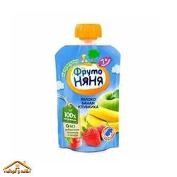 پوره ساندیسی سیب و موز و توت فرنگی 90گرمی +7 نیان Nyanya