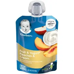 پوره ساندیسی هلو سیب و ماست و خامه گربر +1سال Gerber
