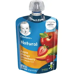 پوره ساندیسی سیب و انبه و توت فرنگی گربر +1سال Gerber