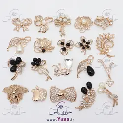 خرید مارک فلزی طلایی نگین دار طرح گربه ای - خرازی یاس