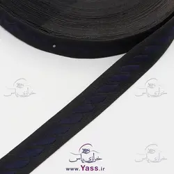 خرید نوار سنتی بافت 1.5 سانت سرمه ای مشکی - خرازی یاس