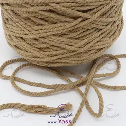 خرید نخ مکرومه کتان تابیده 4 میل نسکافه ای روشن (250 گرمی) - خرازی یاس
