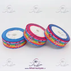 خرید روبان گروگرن ( گلو ) 2/5 سانت طرح دار - خرازی یاس