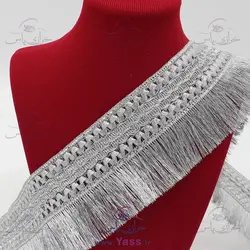 خرید اینترنتی نوار لمه نقره ای ریشه دار هندی - خرازی یاس