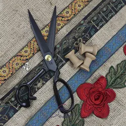 خرید نوار سنتی بافت 5 سانت آبی مشکی گل قرمز - خرازی یاس