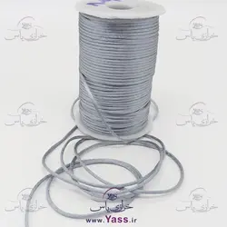 خرید نخ قیطان ماکارونی طوسی نقره ای ( توپ 90 متری ) - خرازی یاس